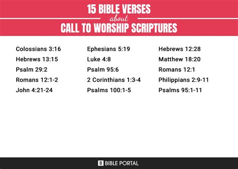 15 Bible Verses about Call To Worship Scriptures