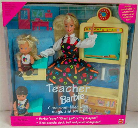 Mattel Teacher Barbie Doll With Students Classroom Gift Set 1st Edition ...