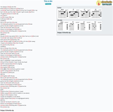 Chord: This Is Me - tab, song lyric, sheet, guitar, ukulele | chords.vip