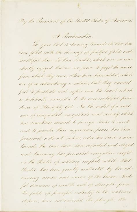 Lincoln’s 1863 Thanksgiving Proclamation – Education Updates