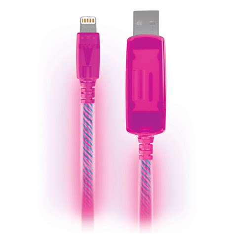 Pink Visible LED 8 Pin USB Data Sync Charging Cable for Apple iPhone 5 ...