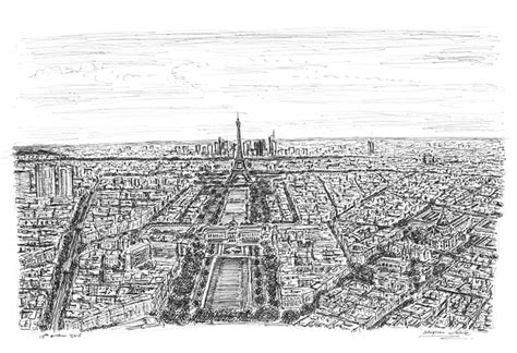 Buy Prints of Paris skyline Drawing - Sketches of Paris