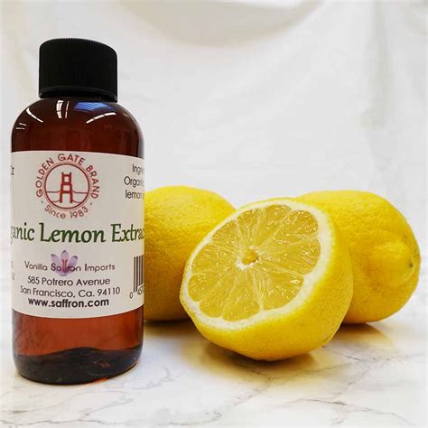 Organic Lemon Extract 4 oz - Vanilla, Saffron Imports