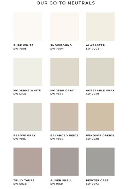 Neutral Paint Color Palette