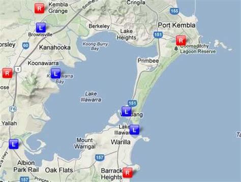 Lake Illawarra showing some nearby MHL water level (L) and rainfall (R ...