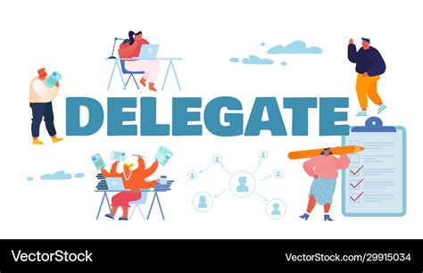 Delegate responsibilities concept office people Vector Image