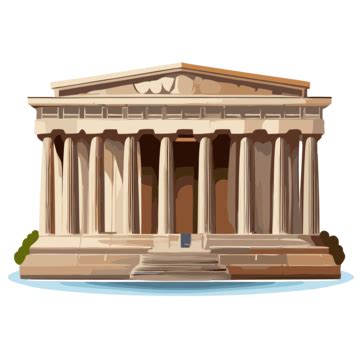 Lincoln Memorial Vector, Sticker Clipart Cartoon Image Of The Parthenon ...