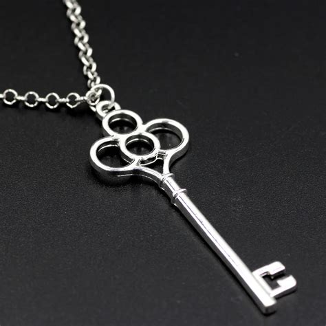 Key necklace large alloy key pendant key charm long necklace large key ...