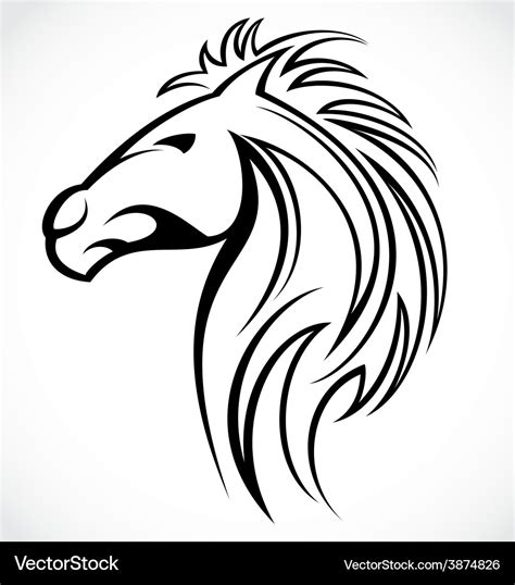 Horse head tattoo design Royalty Free Vector Image