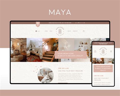 Wix Website Template Design for Home Decor Shops Maya | Etsy