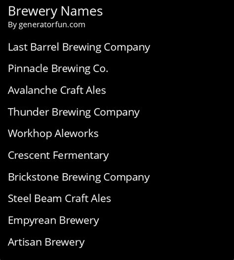 Brewery Name Generator - Generate a Random Brewery Name