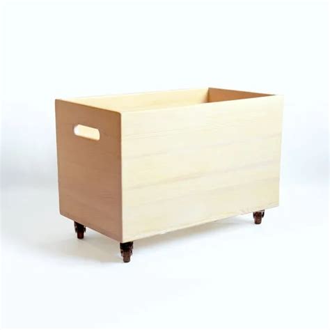 Wooden Storage Box With Wheels Easy Moving Toy Organizer For Kids - Buy ...