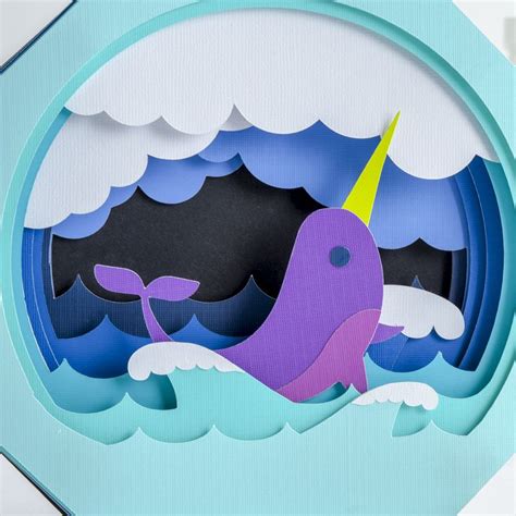 Paper narhwal scene - narwhals - paper crafting - Cricut - paper ...