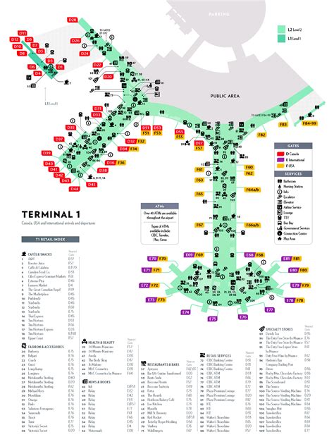 Terminal 1 Toronto Pearson International Airport YYZ Map