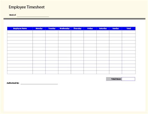 Employee Timesheet Template Word