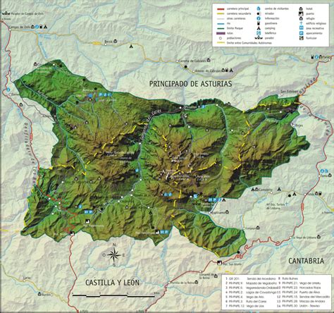 Mapa del Parque Nacional de Picos de Europa. Foto: Roberto Rodríguez