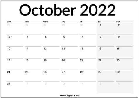 October 2022 Uk Calendar Printable – Printable Calendars Free 62D