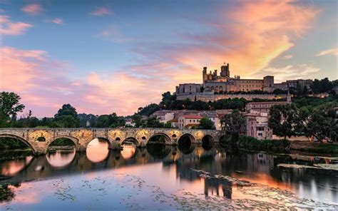 Download wallpapers Beziers Cathedral, Orb, Roman Catholic church ...