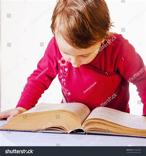 Little Girl Reading Book Stock Photo 753585889 | Shutterstock