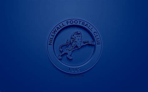 Millwall FC, creative 3D logo, blue background, 3d emblem, English ...