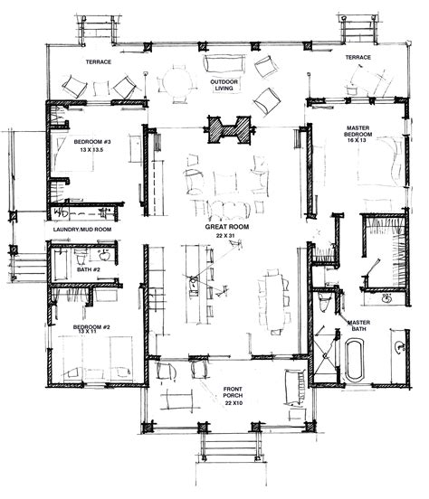 Southern Living Dogtrot Floor Plan - floorplans.click