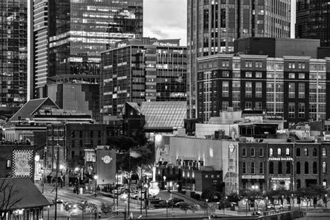 Nashville Skyline at Night - Black and White Photograph in 2021 ...