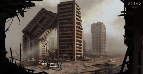 ArtStation - skies. destroyed buildings, Sergey Shilkin | Fantasy ...