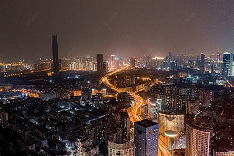 Wuhan City Buildings At Night Background, Wuhan, City, Building ...