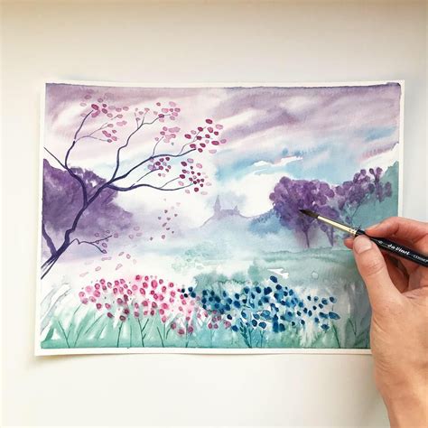 Watercolor landscape tutorial by Irina Trzaskos Artwork by Madi Smit ...