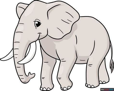 Elephant Clipart Outline Trunk Up Cycling