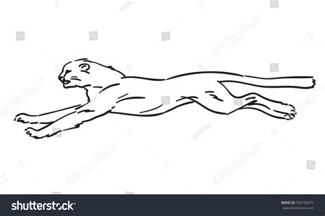 Sketch Running Cheetah Hand Drawn Vector Stock Vector (Royalty Free ...