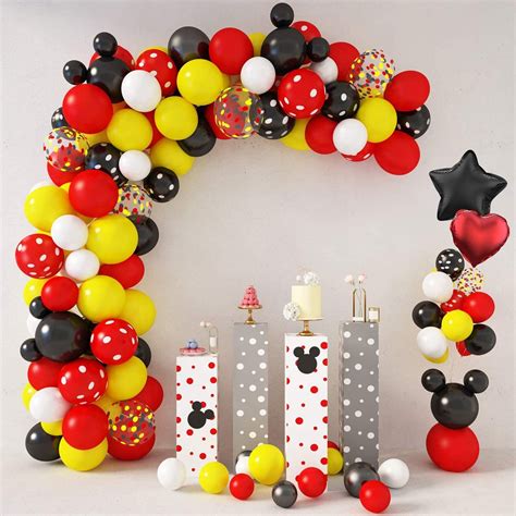 Mickey Mouse Theme Balloons Garland Arch with Red Yellow White | Etsy