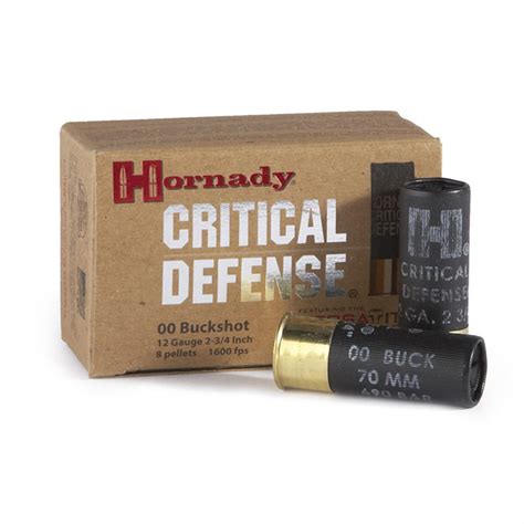 Hornady Critical Defense, 12 Gauge, 2 3/4" Shells, 00 Buckshot, 10 ...