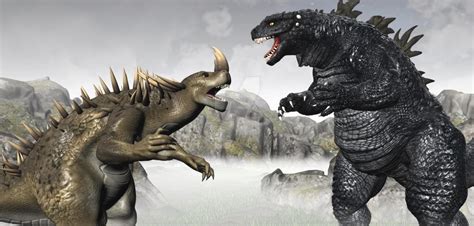 Godzilla Vs Anguirus by TeddyBlackBear2040 on DeviantArt