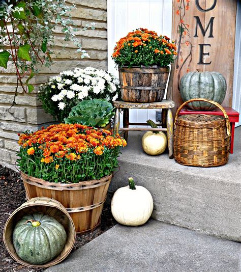 Serendipity Refined Blog: Fall Harvest Porch Decor with Reclaimed Wood Sign