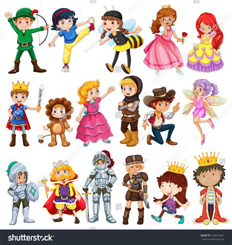 Different Characters Fairytales Illustration Stock Vector (Royalty Free ...