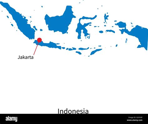 Detailed vector map of Indonesia and capital city Jakarta Stock Vector ...