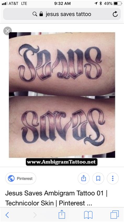 Pin on tattoos | Jesus saves tattoo, Saved tattoo, Ambigram tattoo