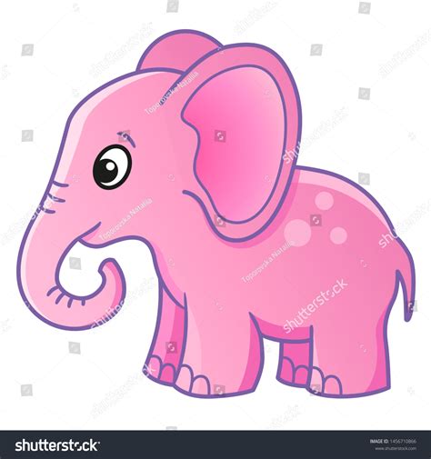 Cute Cartoon Pink Elephant Vector Illustration Stock Vector (Royalty ...