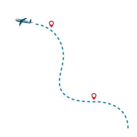 Premium Vector | Plane flight route vector illustration