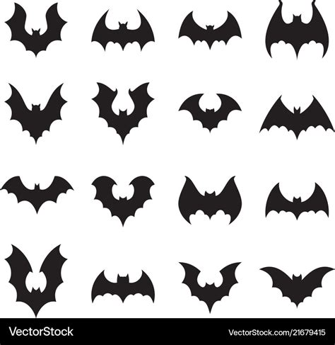 Vampire bat silhouette halloween bats decoration Vector Image