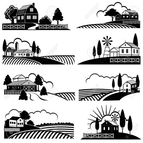 Farm Silhouette Vector at Vectorified.com | Collection of Farm ...