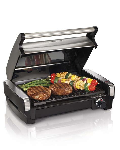 Hamilton Beach Electric Smokeless Indoor Searing Grill with Removable ...