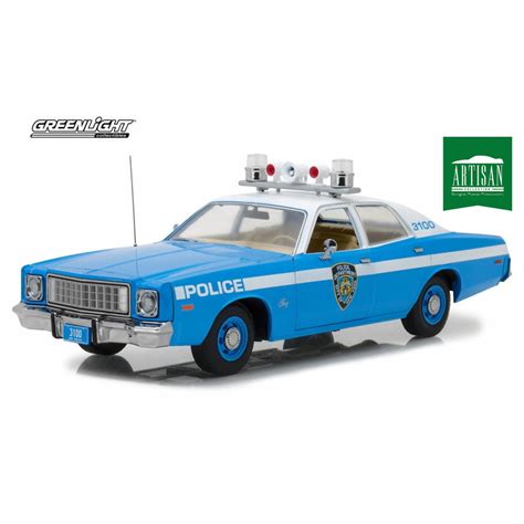 1975 Plymouth Fury Police Pursuit, Blue - Greenlight 19043 - 1/18 Scale ...