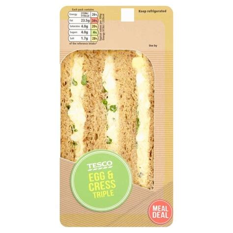 Tesco Egg & Cress Sandwich Triple - Tesco Groceries