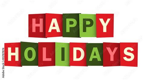 HAPPY HOLIDAYS overlapping vector letters (Christmas colours) Stock ...