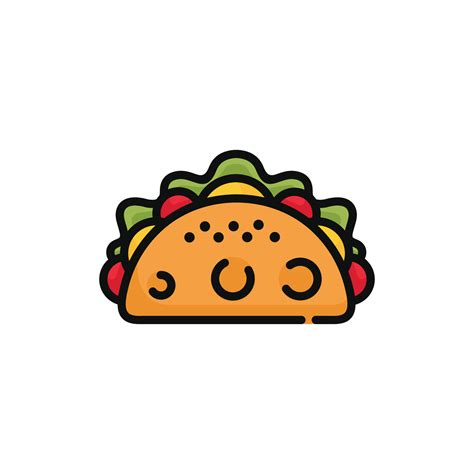 Taco vector illustration isolated on white background. Taco icon ...