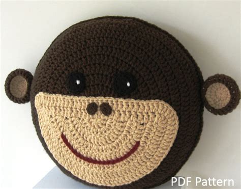 Monkey Pillow Cushion CROCHET PATTERN Crochet Patterns for Animal ...