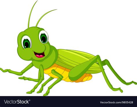 Green locust cartoon Royalty Free Vector Image