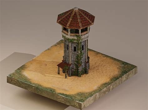 3D model Archer Tower Level 10 VR / AR / low-poly | CGTrader